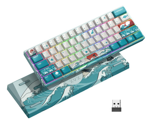 Hitime Xvx M61 Teclado, Mecánico, 60%, 2.4g Inalámbrico, Rgb