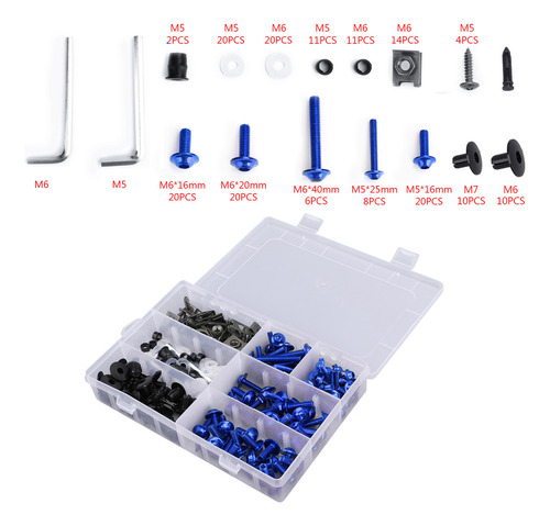 Kit De Pernos Y Tornillos De Carenado Azules For Honda Kawa