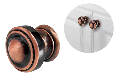 Tirador Metal Botón Tov Ron Cobre Mueble Herraje X 12 Unid