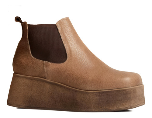 Botas Mujer Botinetas Cuero Plataforma Caña Elastico Mira