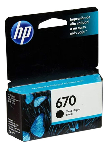 Cartucho Hp 670 Negro Cz113al