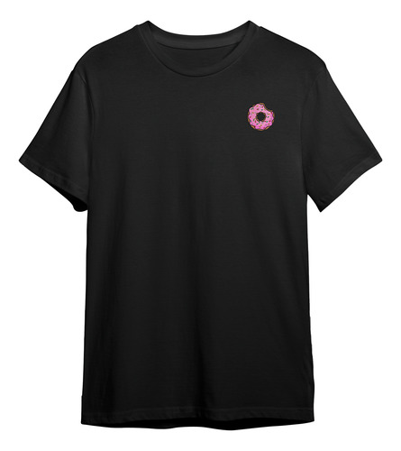Playera Algodón Bordado Dona Homero Caricatura D'ohnut Rosa