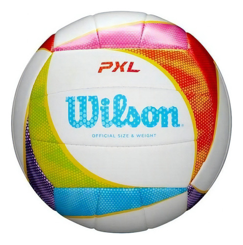 Pelota de voleibol Wilson Pixel, pesos y medidas oficiales, color blanco/rojo