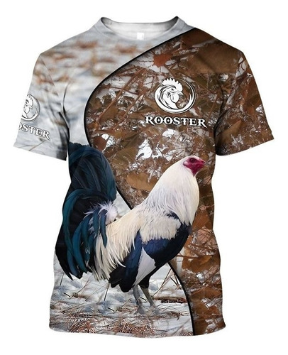 Camiseta Casual Con Estampado Animal 3d De Gallo