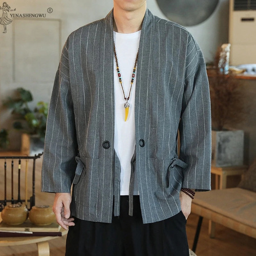 Cárdigan Tipo Kimono Para Hombre, Estilo Tradicional Yukata,