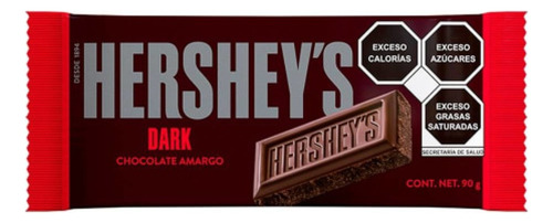 4 Pzas Barra De Chocolate Hershey's Dark 90 G