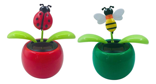 2pcs Flor De Baile Solar Bobble Head Juguete Escritorio Para