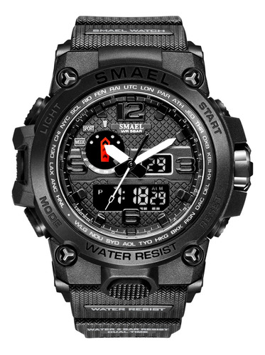 Relógio Smael 1545 Masculino Militar Esportivo Digital Cor Da Correia Preto Cor Do Bisel Preto Cor Do Fundo Preto