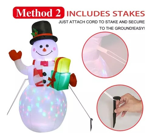 Boneco De Neve Inflável Com Luzes De Led E