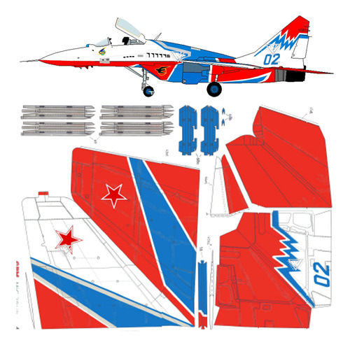 Mig-29 Acrobatico (x2) + Base 1:33 Papercraft (envio X Mail)