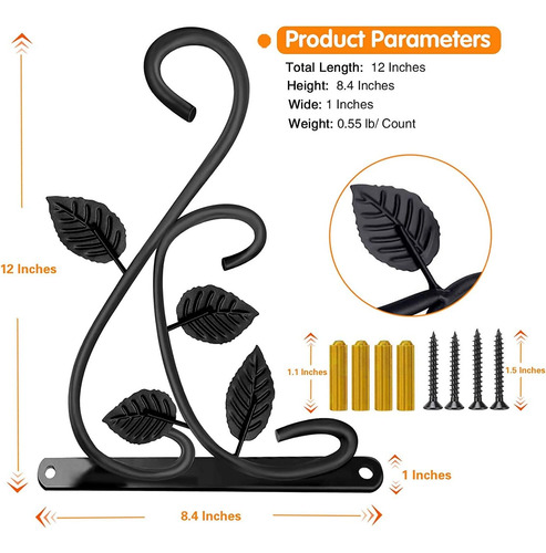 Soporte Plantas Colgantes, Gancho Colgar Pared De 12 Pu...