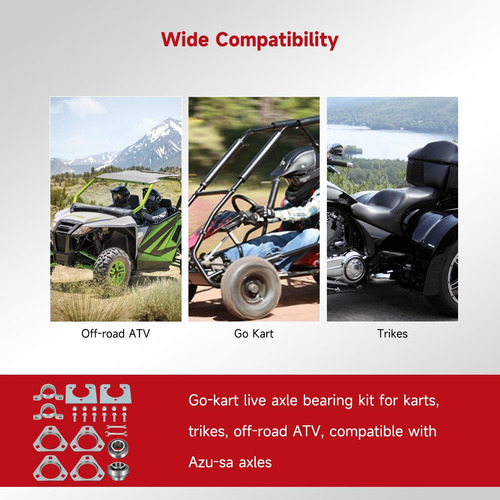 Kit De Rodamiento De Eje Vivo De Fvrito Go Kart, Accesorio 2