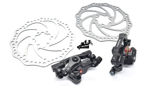 Kit De Frenos A Discos Mecánicos 160mm Para Bicicleta Bruzz