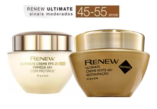 Renew Ultimate Dia Fps 25 + Noite Creme Facial Avon + Brinde