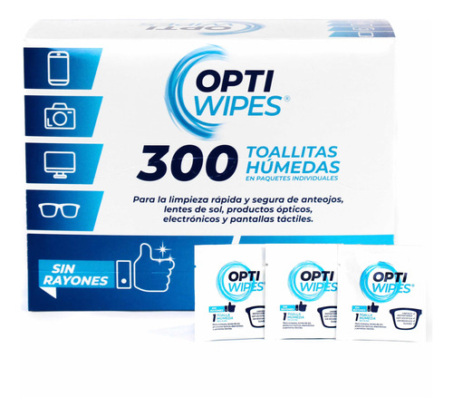 Toallitas Para Lentes, Celulares, Pantallas - Optiwipes- 300