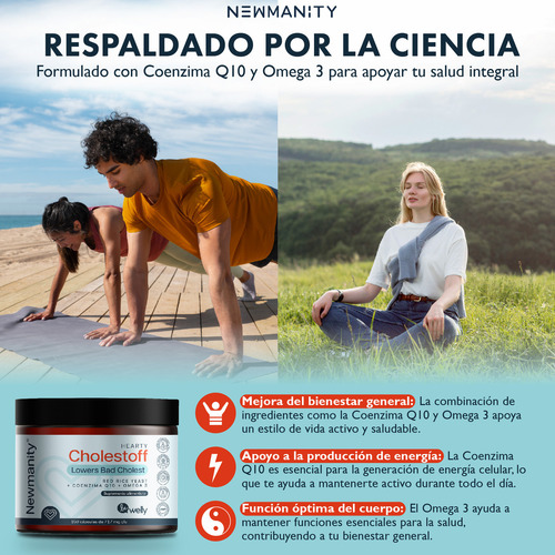 Cholestoff Con Coenzima Q10 + Omega 3 - Newmanity 150 Caps Sabor Sin Sabor