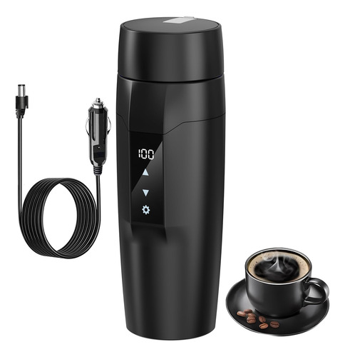 Taza Térmica Portátil Acero Inoxidable 304 11.8 Oz 12v 80w Negro Nombre Del Diseño