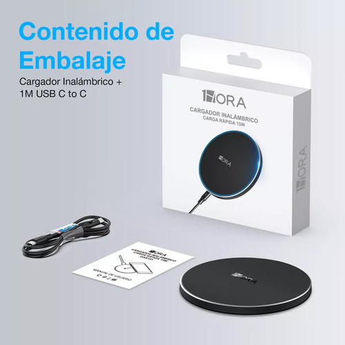 Cargador 1hora Inalámbrico Carga Rápida Gar151 Color Negro Negro