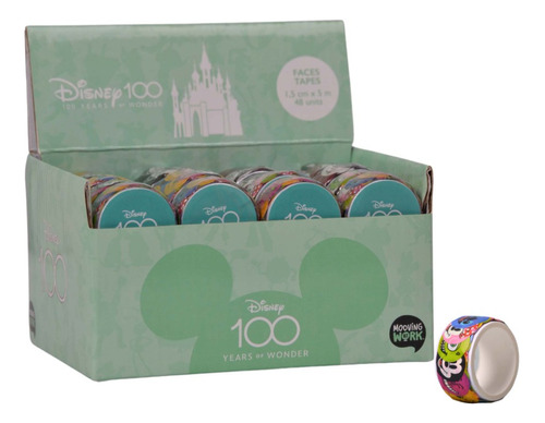 Washi Tape Cinta Mooving Disney 100 Stickers Redondos X 1 Un