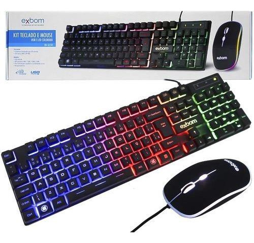 Kit Teclado E Mouse Gamer Exbom Bk-g550 Rgb