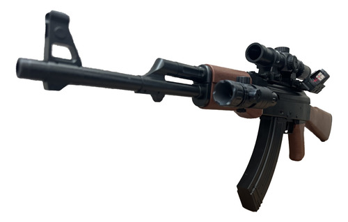 Rifle De Hidrogel Ak-47 Visor Oblicuo + Láser + Telescópica