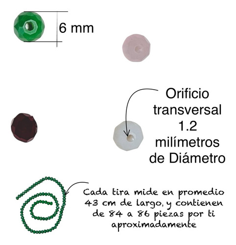 1 Tira Cristal Dona #6 Cristal Checo Facetado Para Bisutería Rojo Tornasol