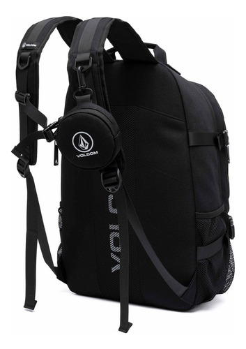 Mochila Bolsa Trabalho Masculina Espaçosa Resistente Cor Preto Desenho Do Tecido Liso