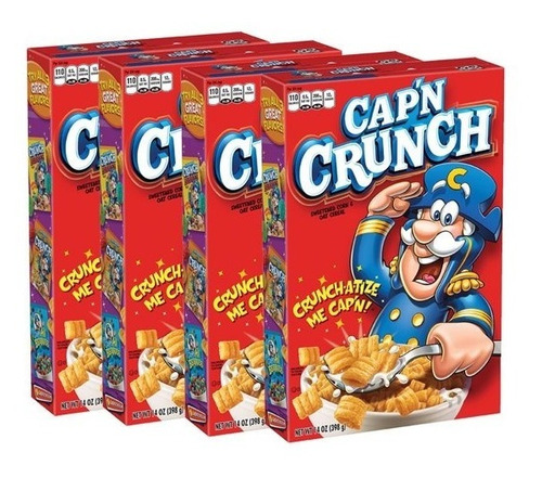 Cap'n Crunch Sweetened Corn & Oat Cereal 360g 4cajas