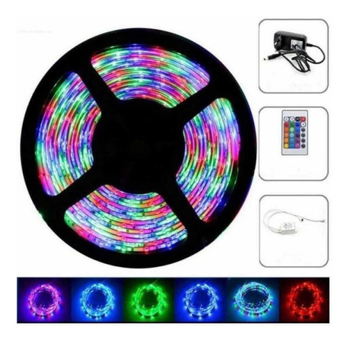 Tira Led Rgb 5050 Más Foco Lámpara Led Con Control Remoto