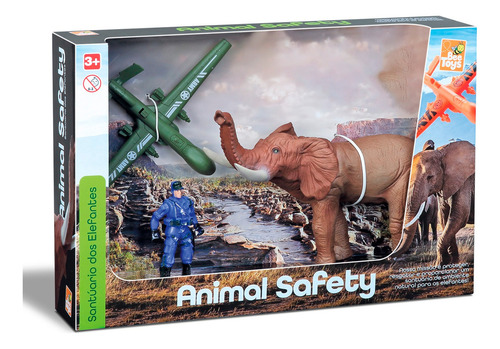 Kit Exploração Animal Com Avião Elefante Soldado Bee Toys