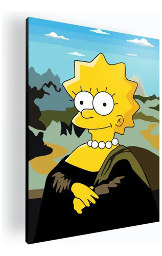 Cuadro Moderno Mural Decorativo Mona Lisa Simpson 84x118 Mdf