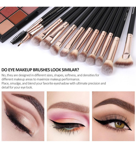 Brochas De Maquillaje, 18 Piezas De Brochas De Maquillaje...