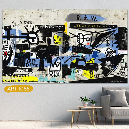 Cuadro Abstracto Arte Moderno Decorativo 120x70 Madera Tela