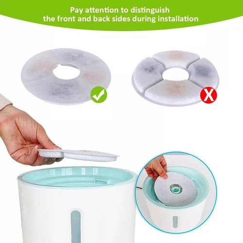 Imagen 5 de 10 de Pack 4 Filtro Bebedero Fuente Agua Eléctrica Gato Perro
