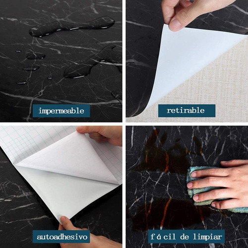 Imagen 2 de 6 de Papel Tapiz Marmol Vinil Adhesivo Fondo De Pantalla 3m