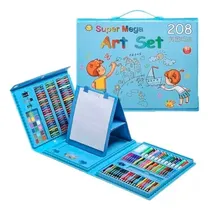 Comprar Súper Mega Art Set 208 Lápices Crayones Acuarelas Colores