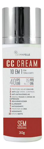 Cc Cream 10 Em 1 Fps 40 - Intermediário/pele Mista-oleosa