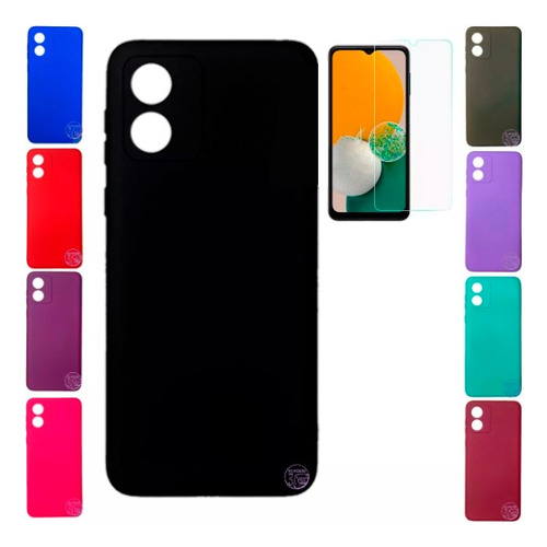 Funda Para Moto Motorola E13 Silicona Carcasa Y Vidrio 