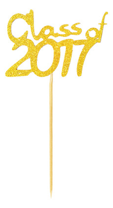 3xclass Of 2017 Glitter Cake Topper Cupcake Selecciones De