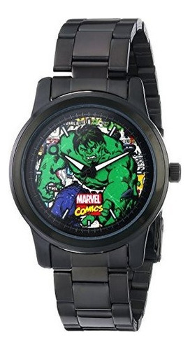 Reloj W Hulk Analog-quartz Black De Marvel Para Hombre