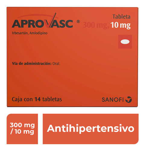 Aprovasc Tabletas 300 Mg/10 Mg, 14 Tabletas