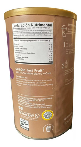 Chillout Mix Base En Polvo Sabor Moka Blanco Bote de 800 G