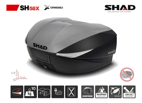 Kit Shad Sh58x Titânio Luz Freio Base Suporte V-strom650 19+