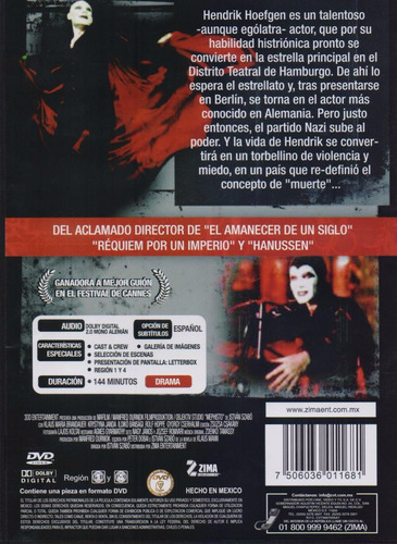 Imagen 2 de 3 de Mefisto Mephisto Istvan Szabo Pelicula Dvd