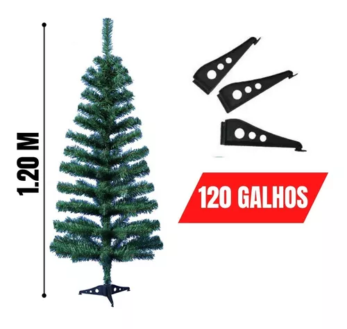 Arvore Natal Grande Decorada Completa 120cm Pisca Led Luxo