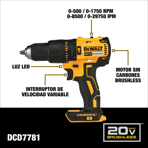 Taladro Percutor Dcd7781 + Caladora Dcs334 Dewalt Dck249m1 C