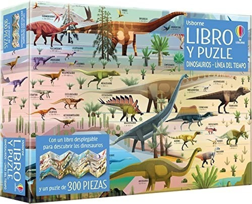 Dinosaurios Línea Del Tiempo Libro Y Rompecabezas, De Usborne. Editorial Usborne, Tapa Blanda En Español, 2021