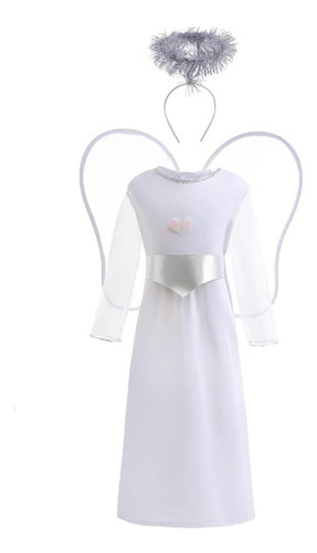 Dressy Daisy White Angel Disfraz De Halloween Conjunto De Di