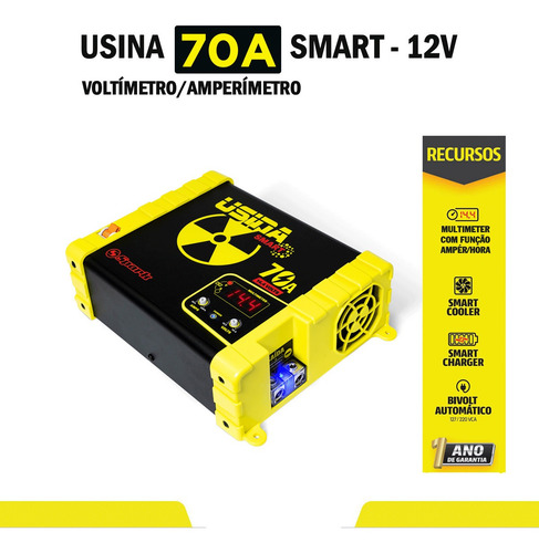 Imagem 3 de 7 de Fonte Carregador Usina 70a Bivolt Automático Digital 14.4v