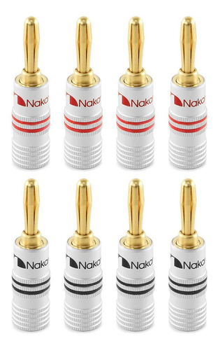 Nakamichi Excel Series Banana Plugs, 24k Gold Plated